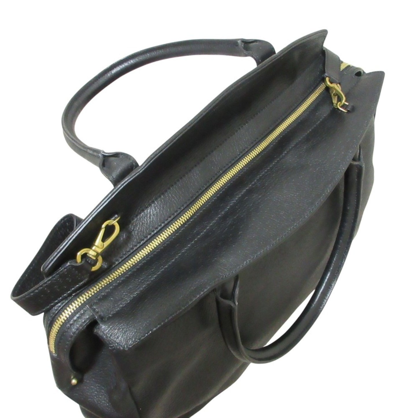 Salvatore Ferragamo Gancini Leather Tote Bag In Black