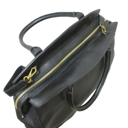 Salvatore Ferragamo Gancini Leather Tote Bag In Black