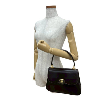 Gucci Old Gucci Vintage Gg Logo Leather Handbag Tote Bag Brown 70578