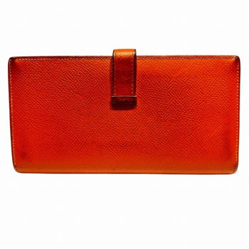Hermes Bearn Soufflet Orange Long Wallet