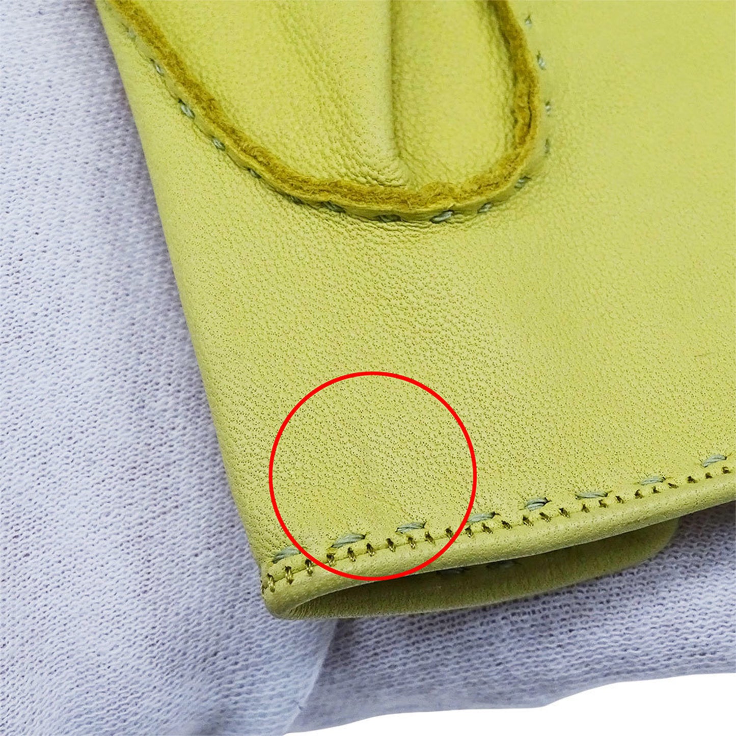 Hermes Herms Serie Women'S Leather Gloves In Lime Green