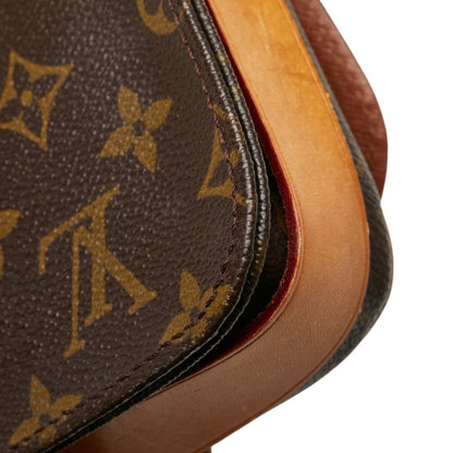 Louis Vuitton Monogram Mini Cartouchiere Crossbody Shoulder Bag M51254 Brown Leather