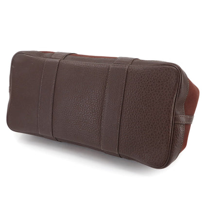 Hermes Herms Garden Pm Tote Bag In Toile Officier Leather