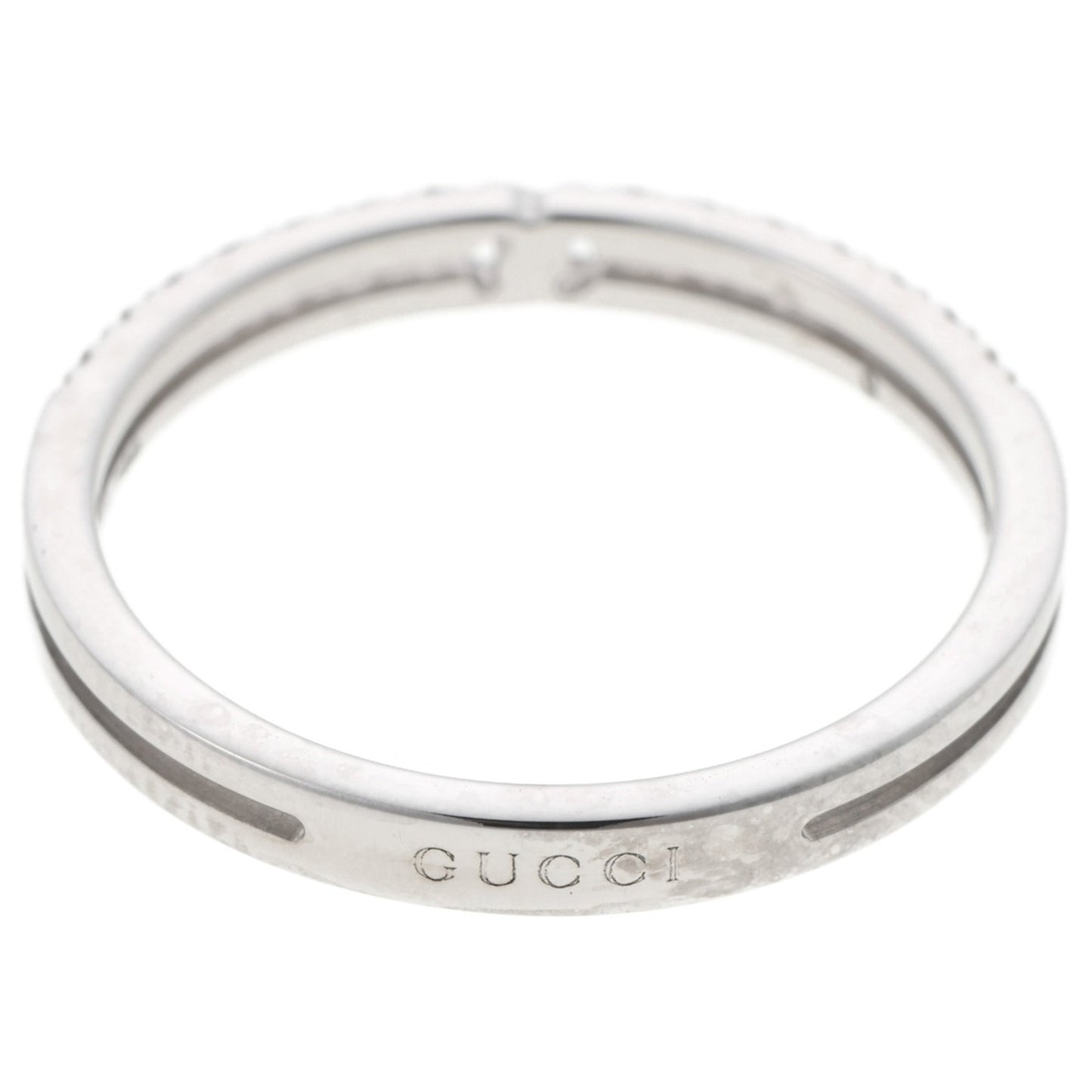 Gucci Infinity Half Diamond Ring 18Kwg #09 A-158549