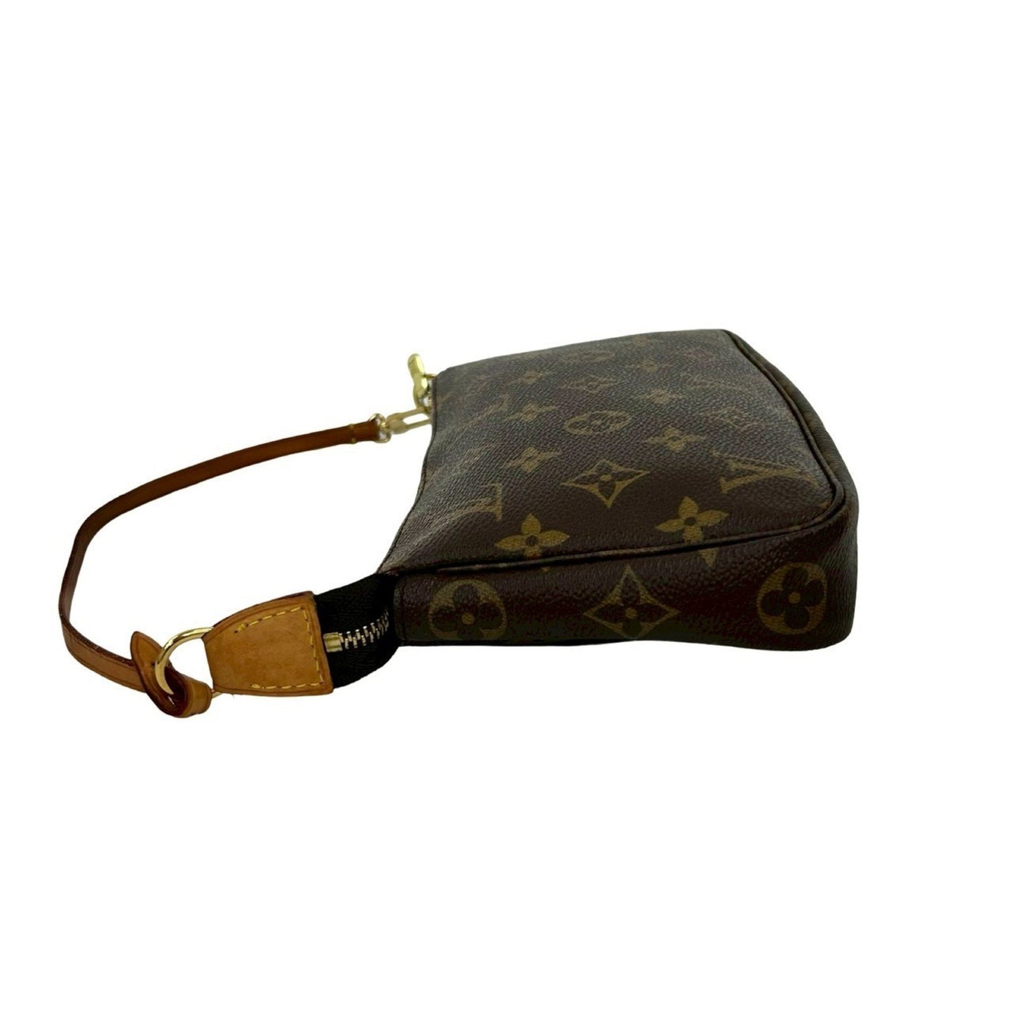 Louis Vuitton Pochette Accessoires Monogram Leather Mini Handbag Pouch Brown 53615