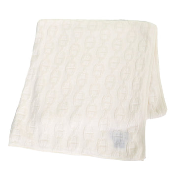 Hermes Cotton Cashmere Chaine D'Ancre Pattern Large Shawl/Scarf/Stole Off-White Made In France