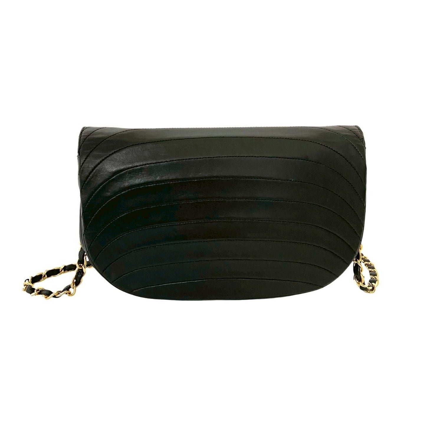 Chanel Coco Mark Half Moon Lambskin Chain Shoulder Bag