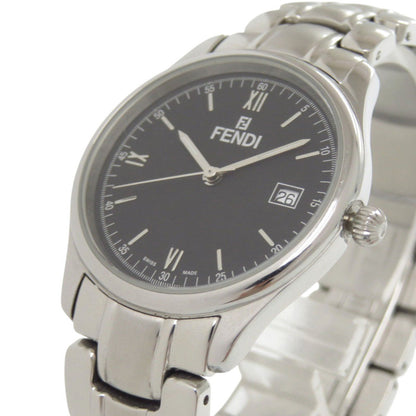 Fendi 210G Stainless Steel Black Dial Silver Quartz Watch 1818 Fendi