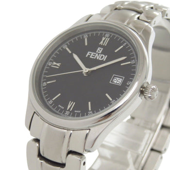 Fendi 210G Stainless Steel Black Dial Silver Quartz Watch 1818 Fendi