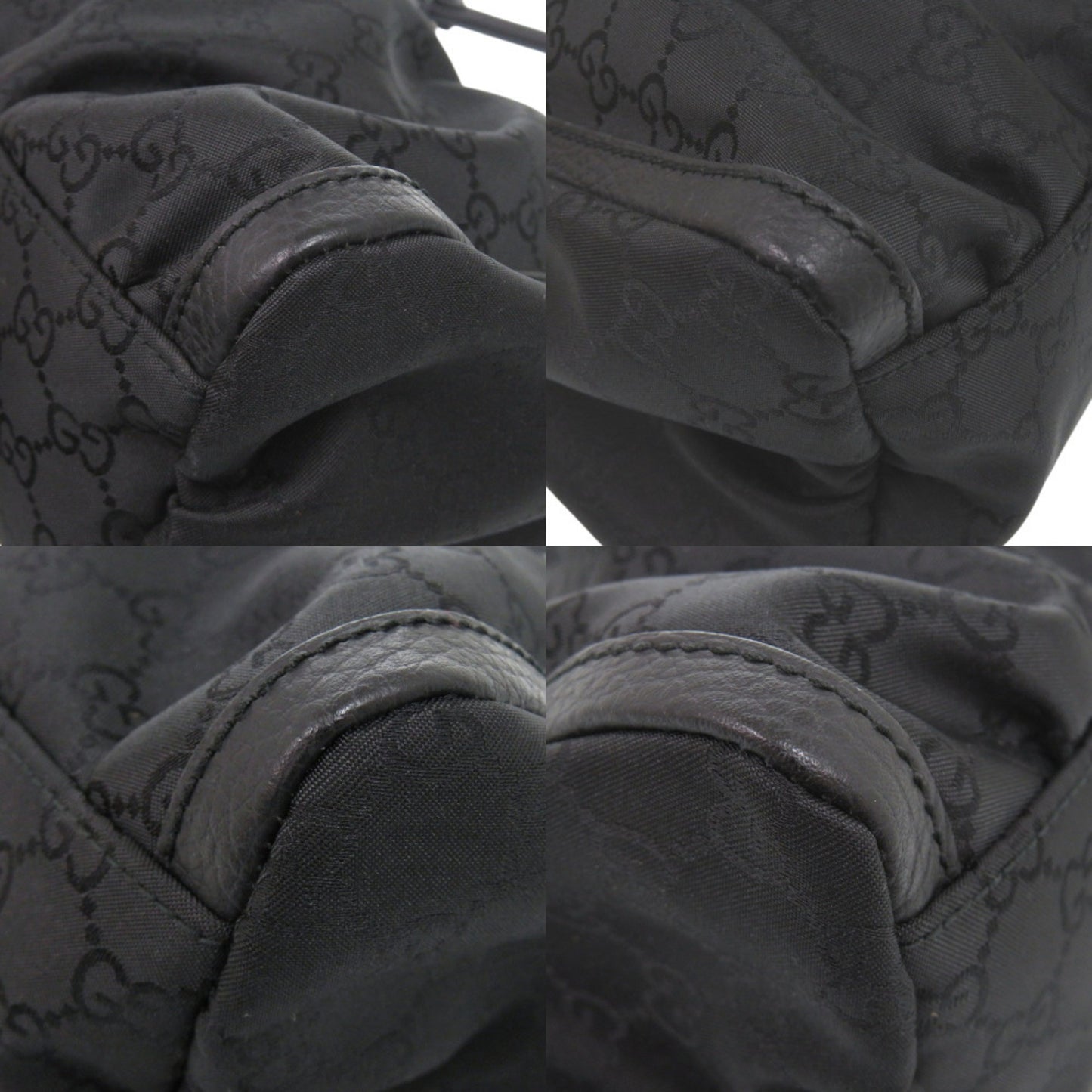 Like New Gucci Abbey Gg Logo 265692 One-Shoulder Bag In Black Nylon. 1311 Gucci