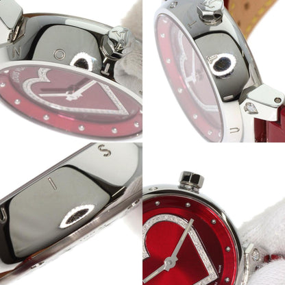 Louis Vuitton Q121Z Tambour Heart Watch Stainless Steel Leather