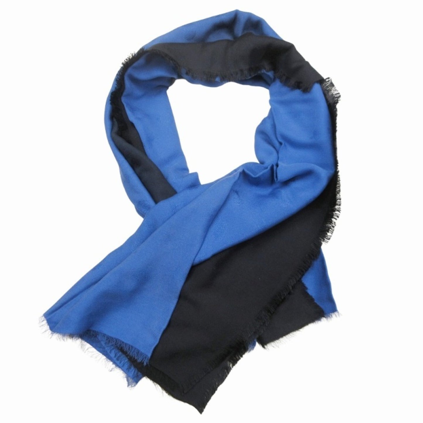Christian Dior Dior Jacquard Logo Large Stole/Scarf Silk Shawl Gradient Scarf Wrap 140 X Blue
