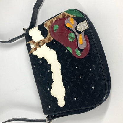 Louis Vuitton M92273 Monogram Satin Comte De Faie Musette Crossbody Flap Bag Pochette Shoulder