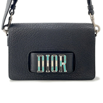 Christian Dior Evolution Mosaic Leather Shoulder Bag In Black