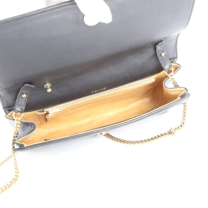 Celine Chain Leather Shoulder Bag Hand Tote Black