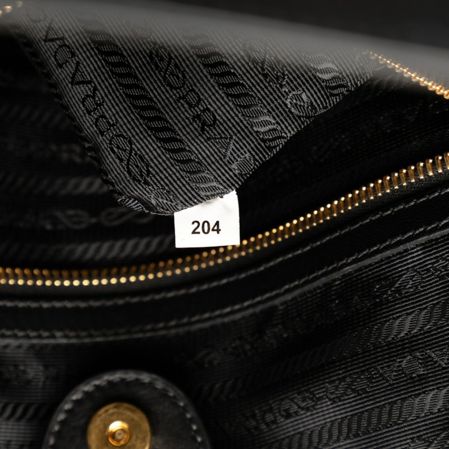 Prada Triangle Logo Plate Tote Bag Shoulder 1Bg158 Black Canvas Leather