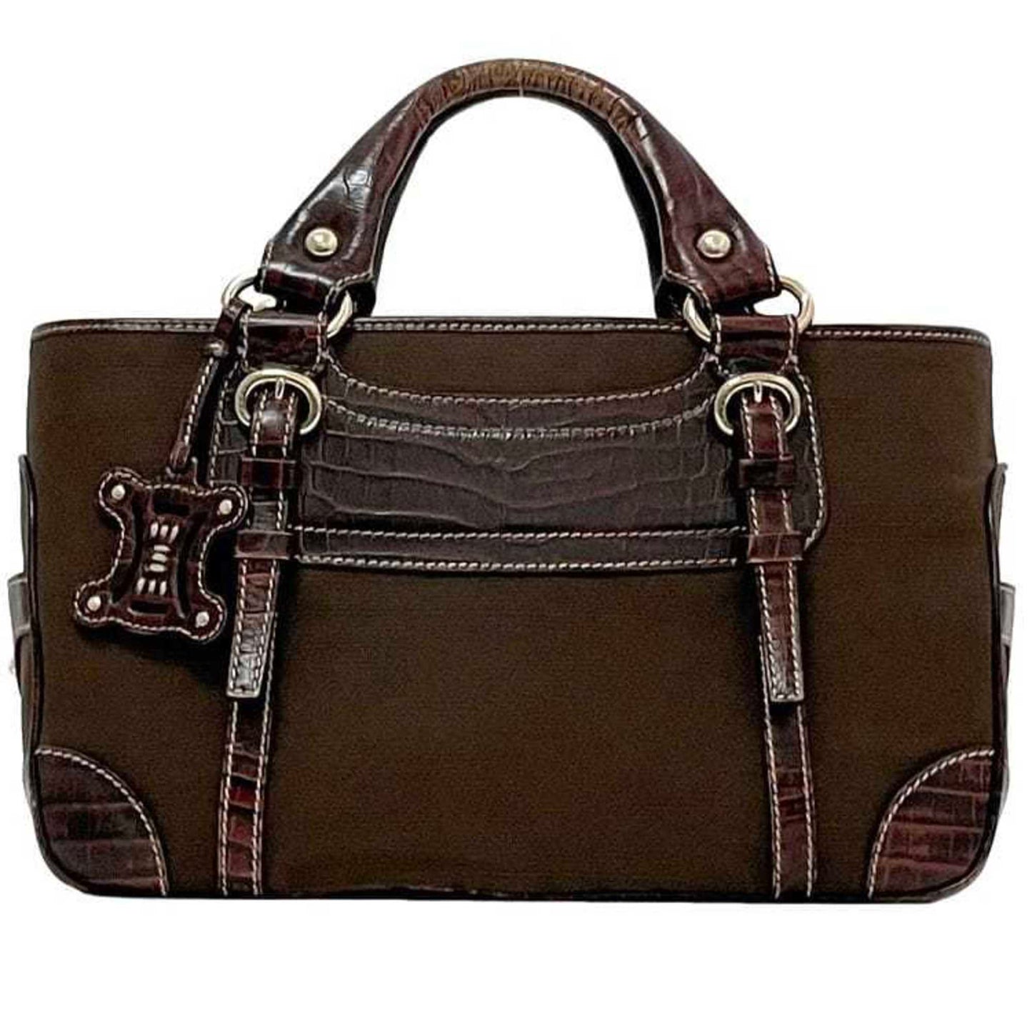 Celine Handbag Boogie Bag Ec-23439 Brown Leather Jacquard Canvas Wc-St-0047 Celine Tote