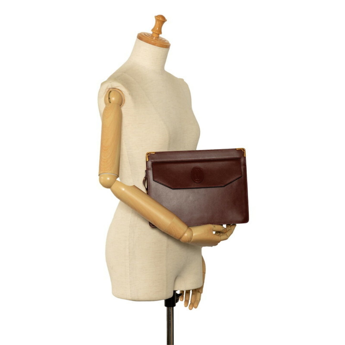 Cartier Must Line Second Bag Wine Red Leather