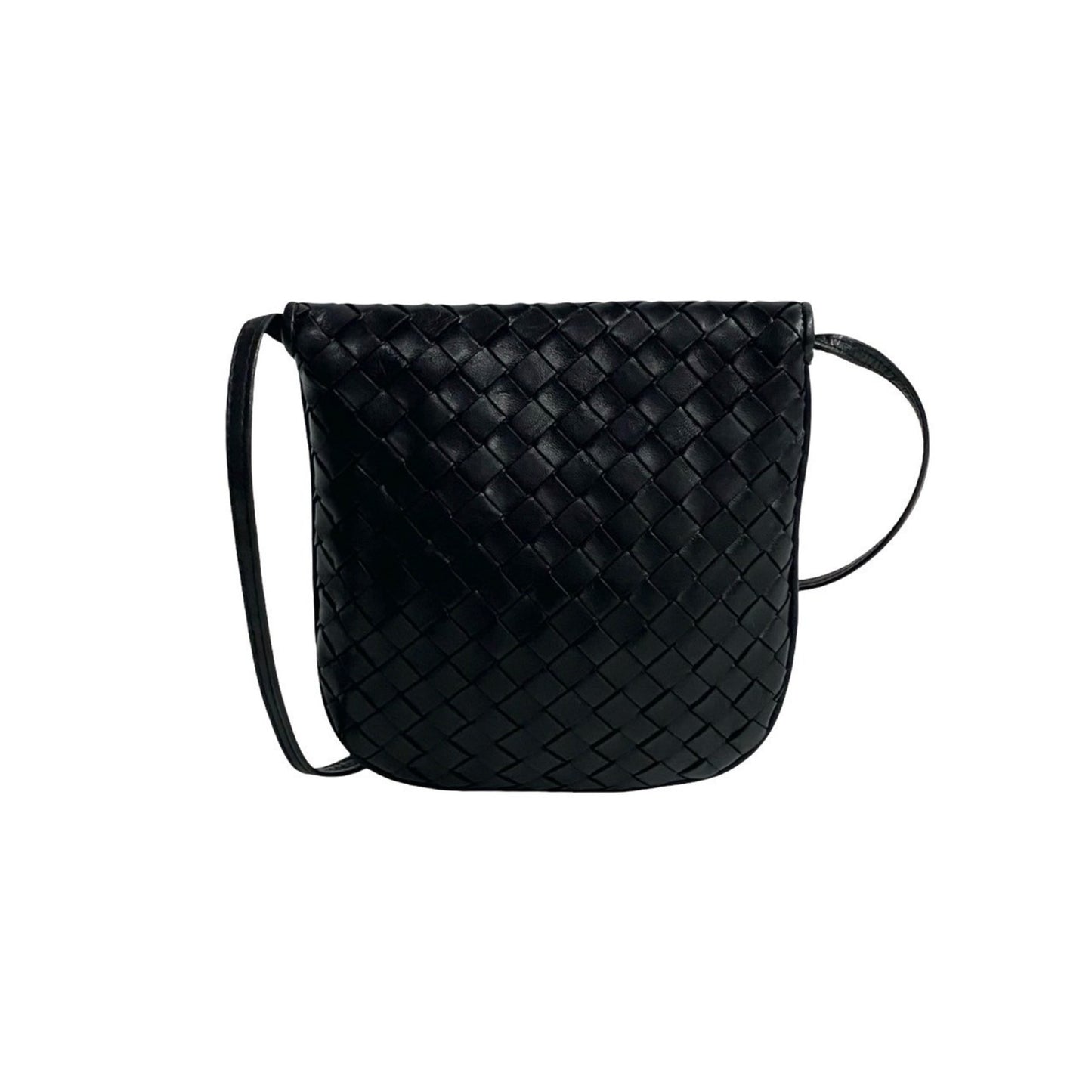 Bottega Veneta Intrecciato Tassel Leather Mini Shoulder Bag/Pochette In Black 34268