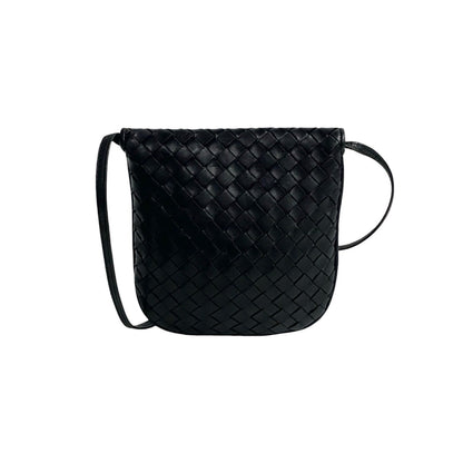Bottega Veneta Intrecciato Tassel Leather Mini Shoulder Bag/Pochette In Black 34268