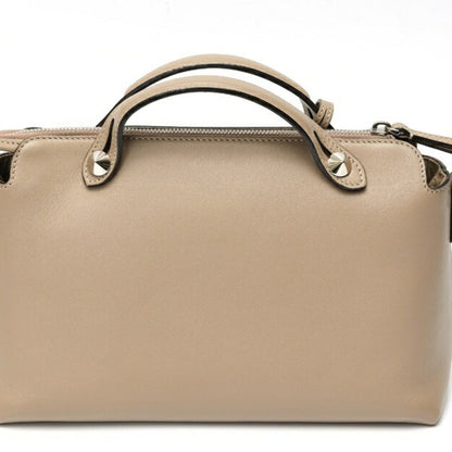 Fendi By The Way Medium Boston Bag 8Bl146 Leather Greige S-158686