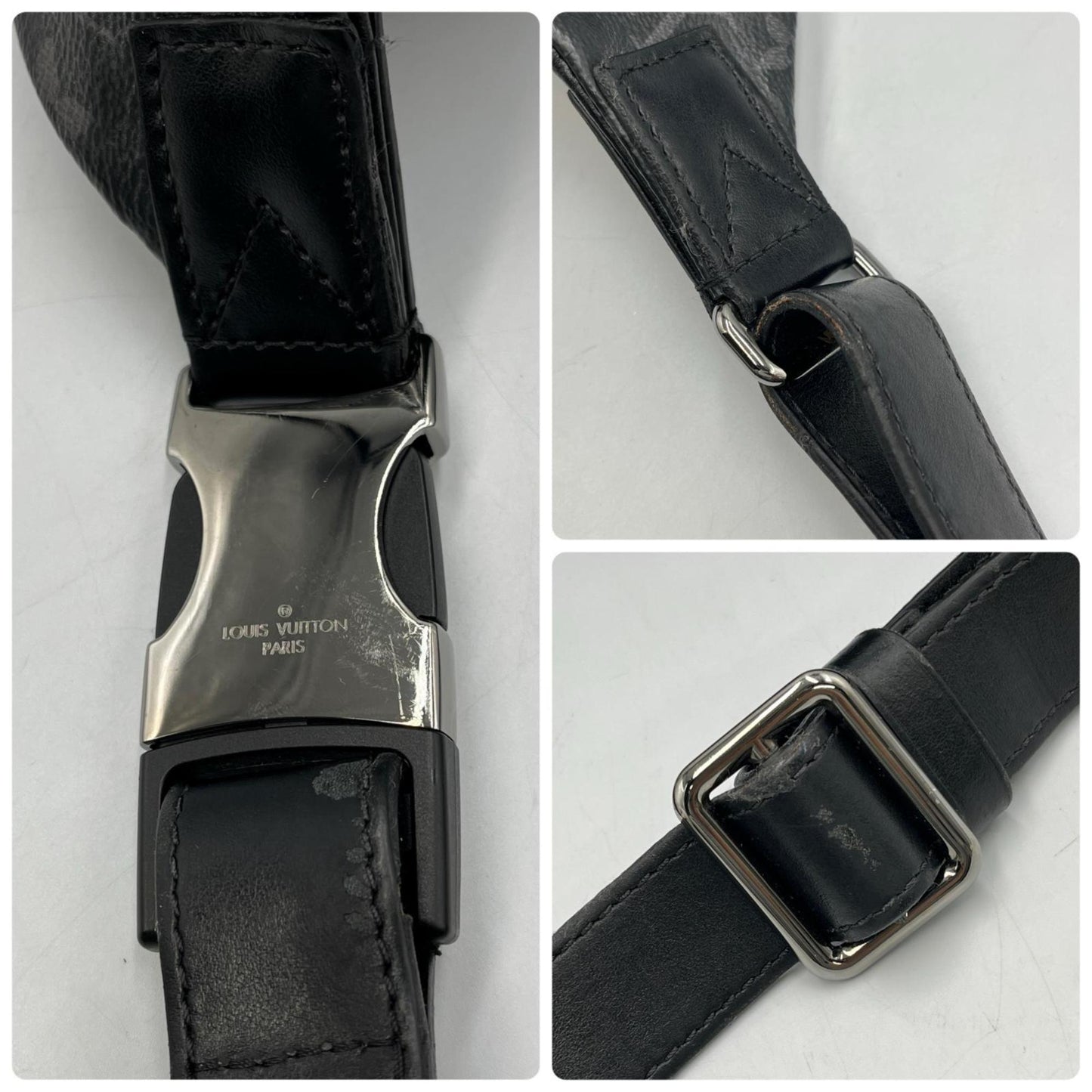 Louis Vuitton Discovery Bum Bag Pm Monogram Eclipse M46035 Leather Black