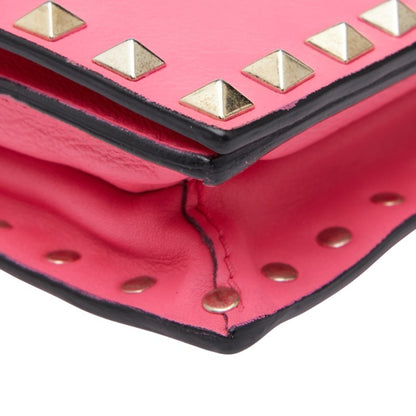 Valentino Studded Shoulder Bag In Pink Leather