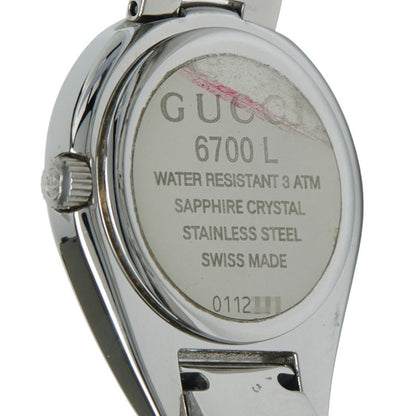 Gucci Bangle Watch 6700L Quartz Black Dial Stainless Steel