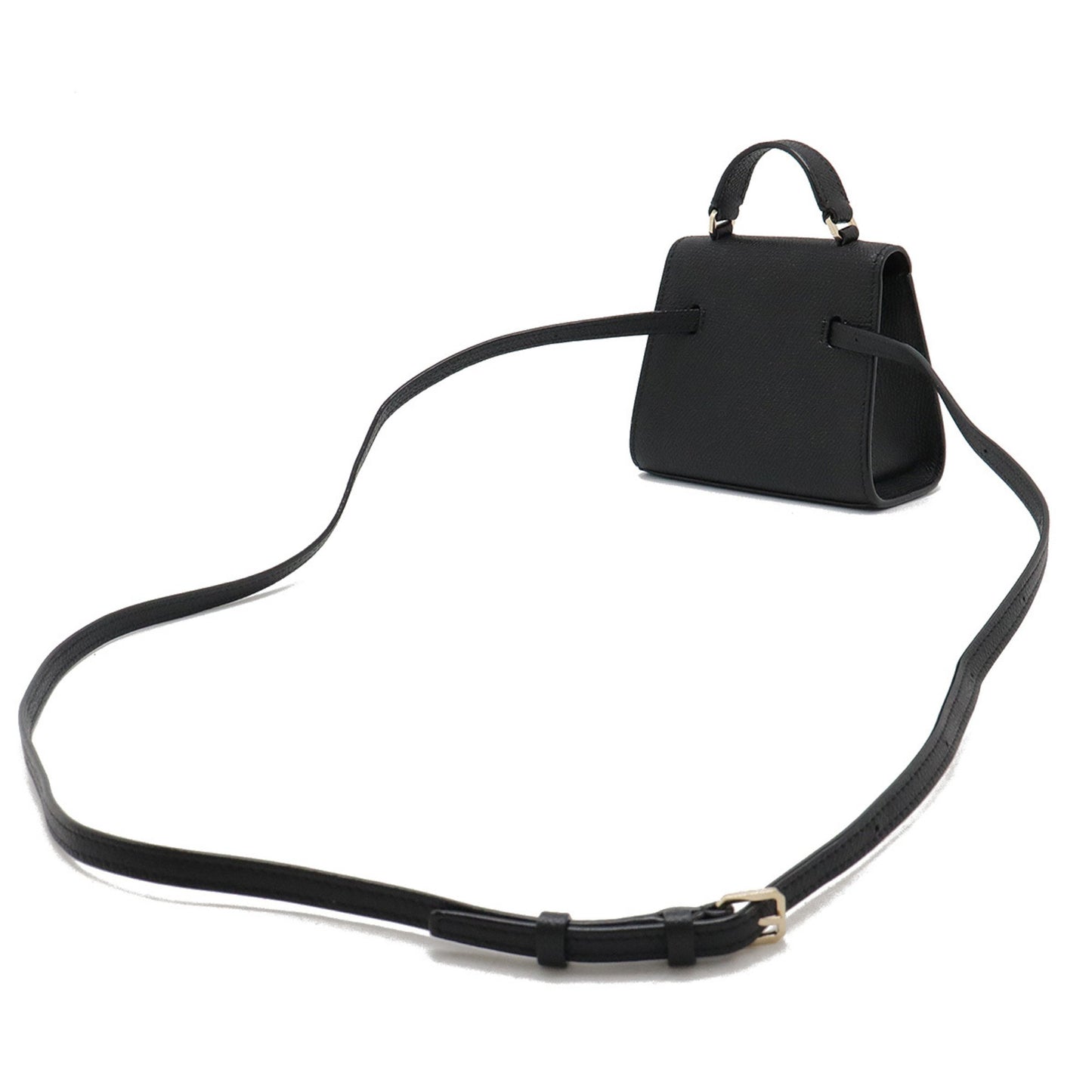 Valextra Iside Belt Mini Handbag Shoulder Bag Waist 3Way Leather Black Sges0061028Locpl99 V3E61 028
