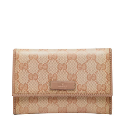 Gucci Gg Crystal Bifold Wallet 190331 Pink Leather