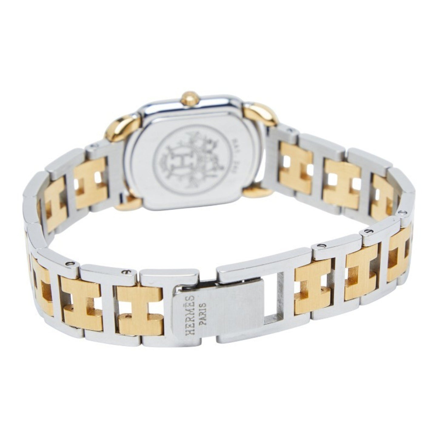 Herms Rallye Watch Ra1.240 Quartz Beige Dial Stainless Steel Plated