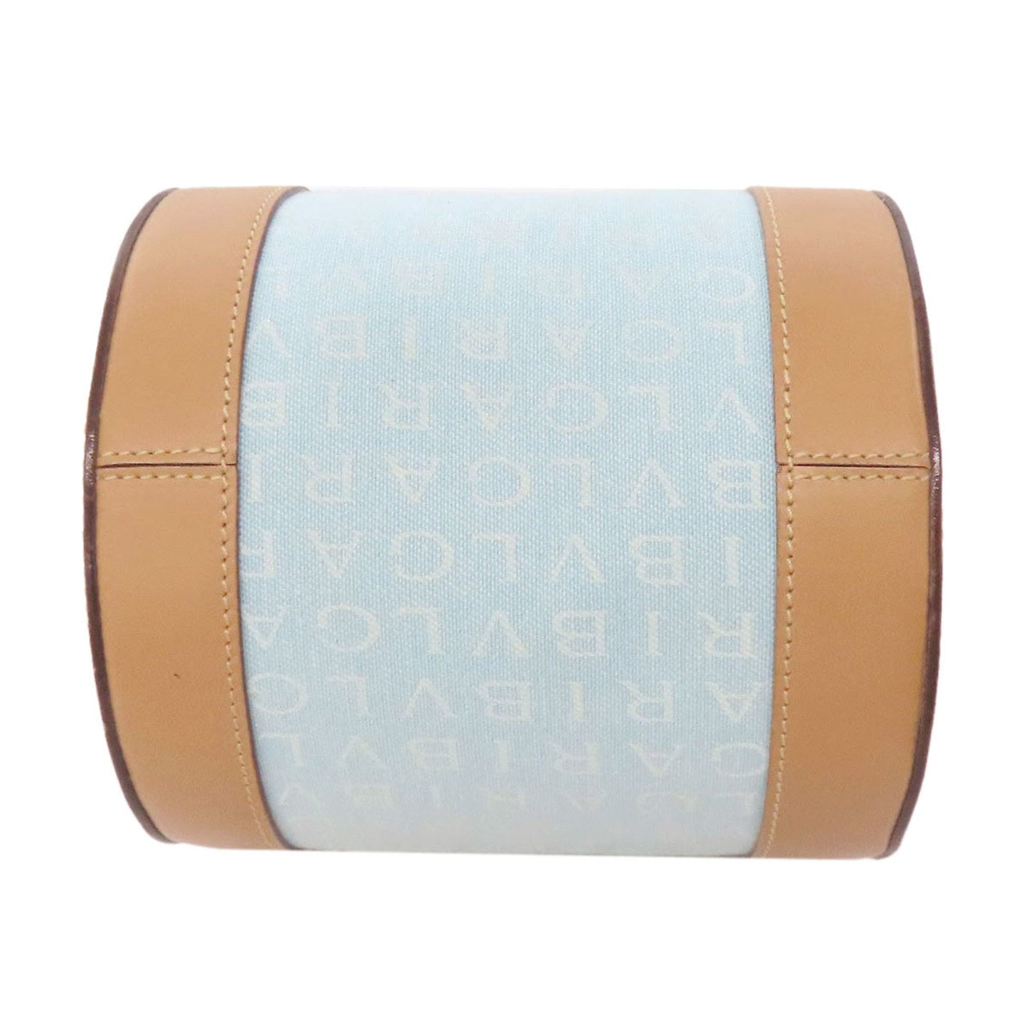 Bvlgari Drum Bag Logomania Handbag Canvas Leather