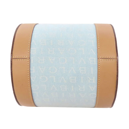 Bvlgari Drum Bag Logomania Handbag Canvas Leather