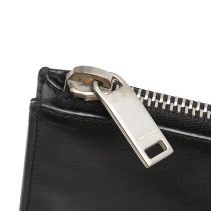 Saint Laurent Logo Print Studded Ipad Tablet Case Clutch Bag In Black