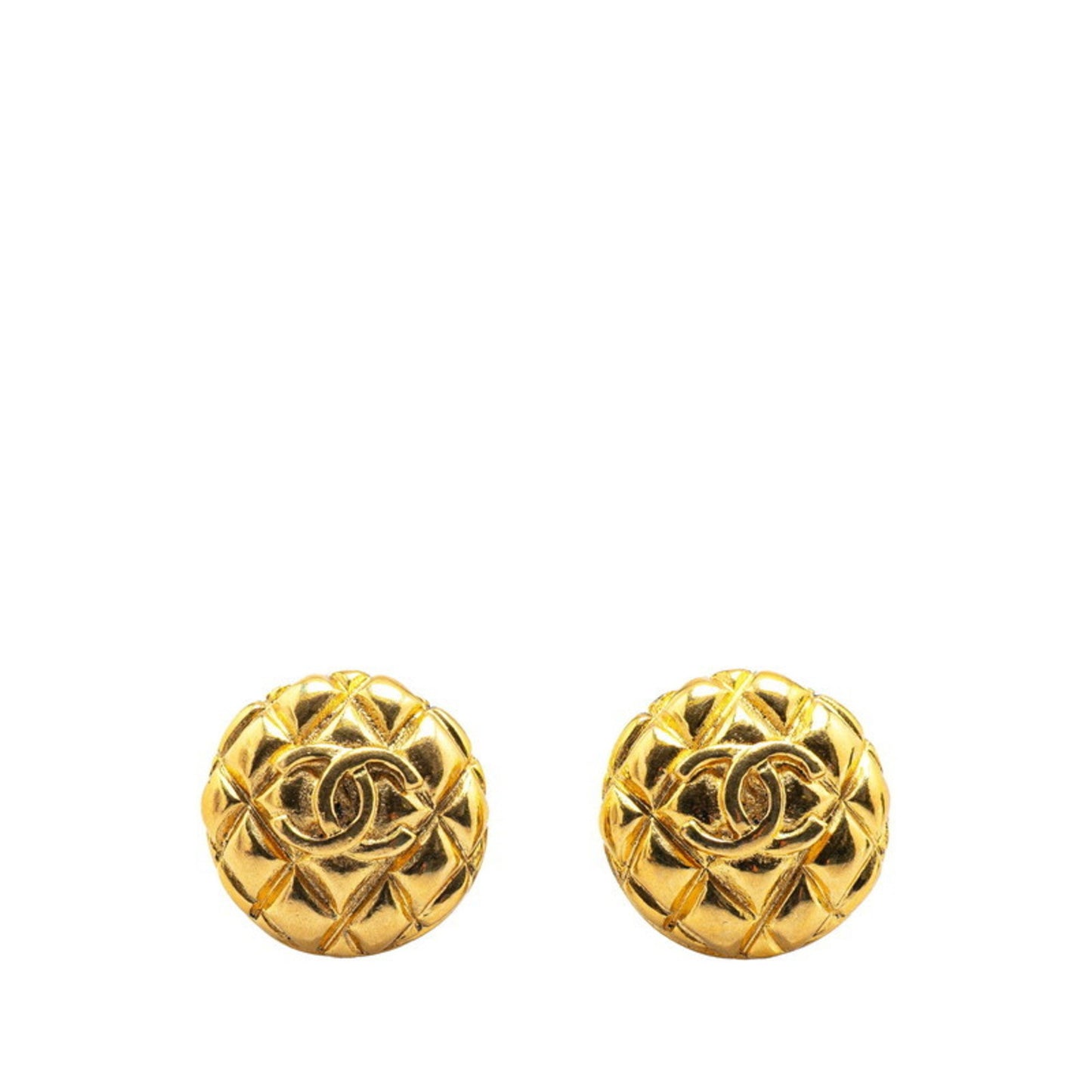 Vintage Chanel Coco Mark Matelasse Earrings