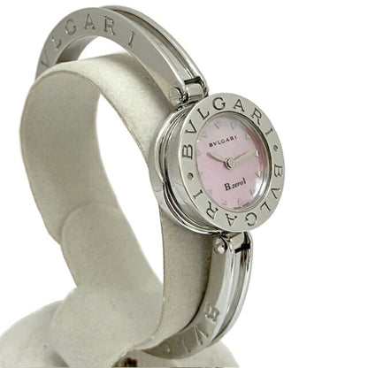 Bvlgari B-Zero1 Bz22S Shell Dial Pink Stainless Steel Bangle Watch Wristwatch