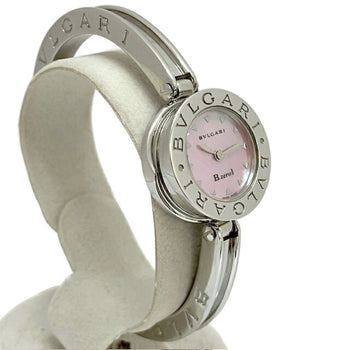 Bvlgari B-Zero1 Bz22S Shell Dial Pink Stainless Steel Bangle Watch Wristwatch