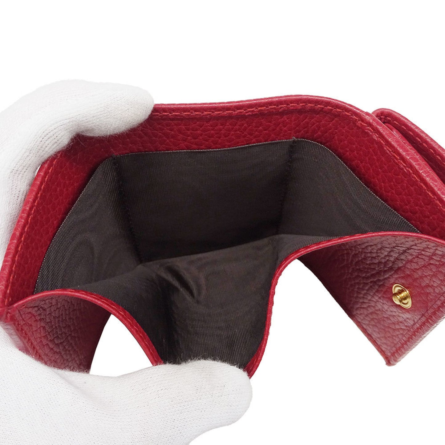 Gucci Women'S Petit Marmont Tri-Fold Wallet In Red Leather (523277) - Compact Mini Wallet