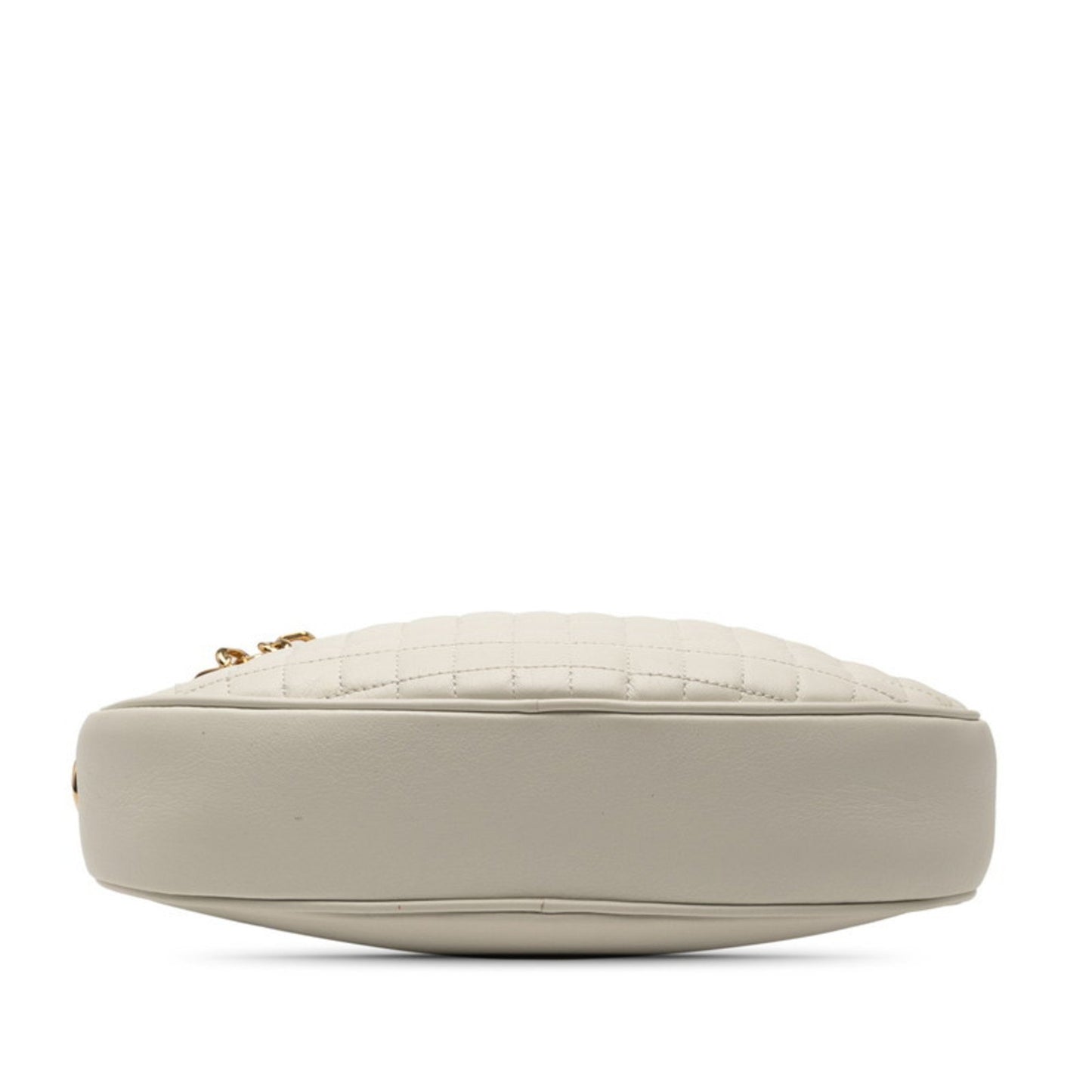 Celine C Charm Crossbody Shoulder Bag White Leather