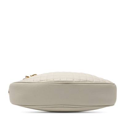 Celine C Charm Crossbody Shoulder Bag White Leather