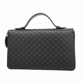 Gucci Micro Guccissima Long Wallet 449246 Leather Black