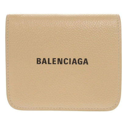 Like New Balenciaga Leather Beige Compact Bi-Fold Wallet 1018Balenciaga