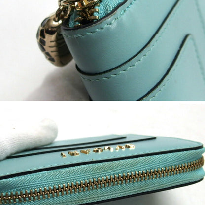 Bvlgari Bulgari Serpenti Forever Round Zip Coin Purse Light Blue