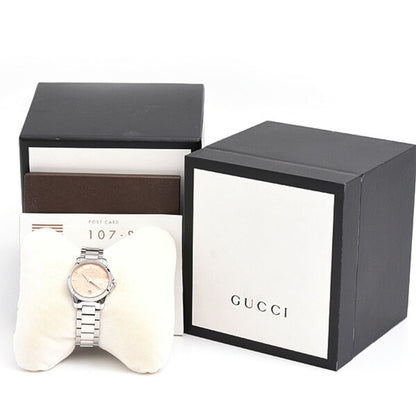 Gucci Women'S G-Timeless Battery-Operated Watch With Salmon Pink Dial And Stainless Steel Case