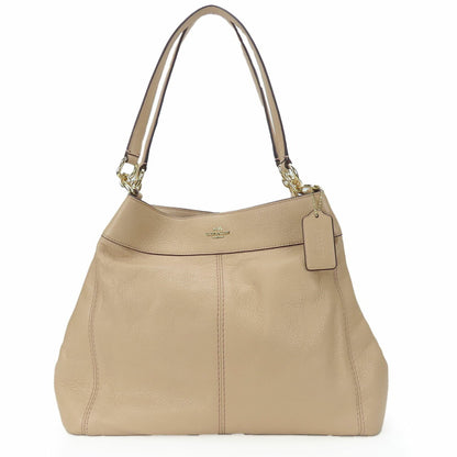 Coach Tote Bag F57545 Leather Pink Beige