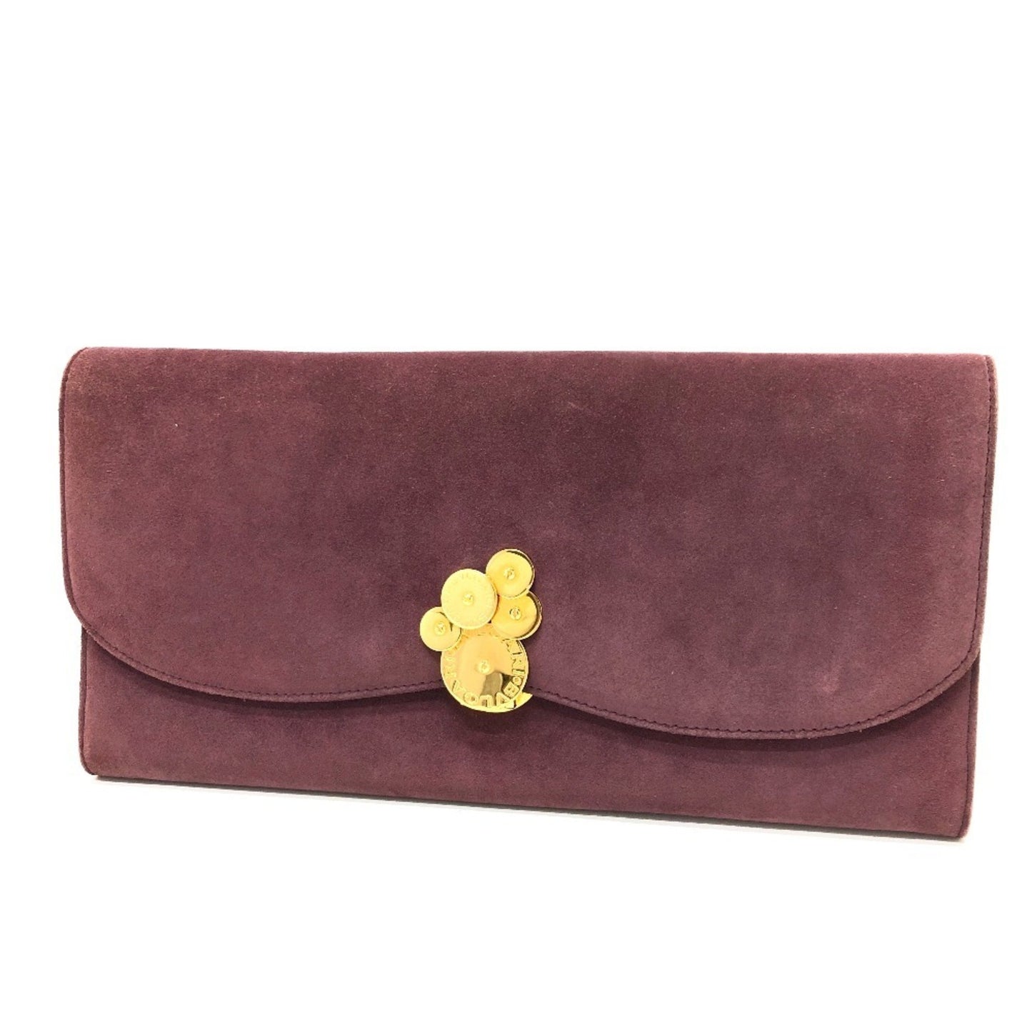 Bvlgari Bvlgari Bag Logo Flap Clutch Suede