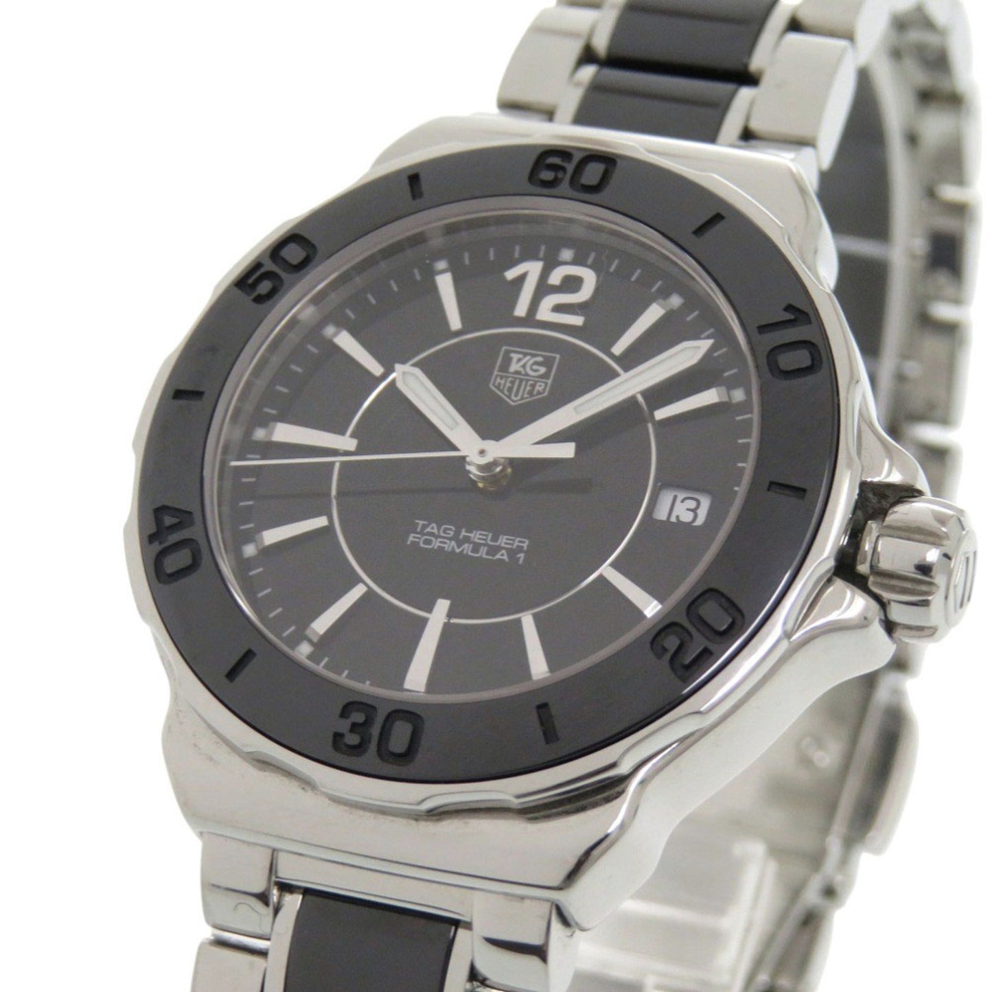 Tag Heuer Formula 1 Wah1210.Ba0859 Stainless Steel Black/Silver Dial Quartz Watch 0330 Heuer