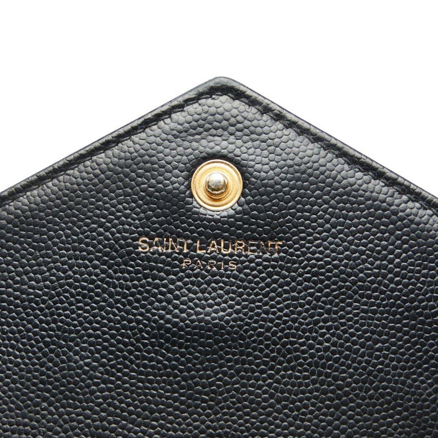 Saint Laurent Cassandra Ysl Logo Chain Wallet In Black Leather