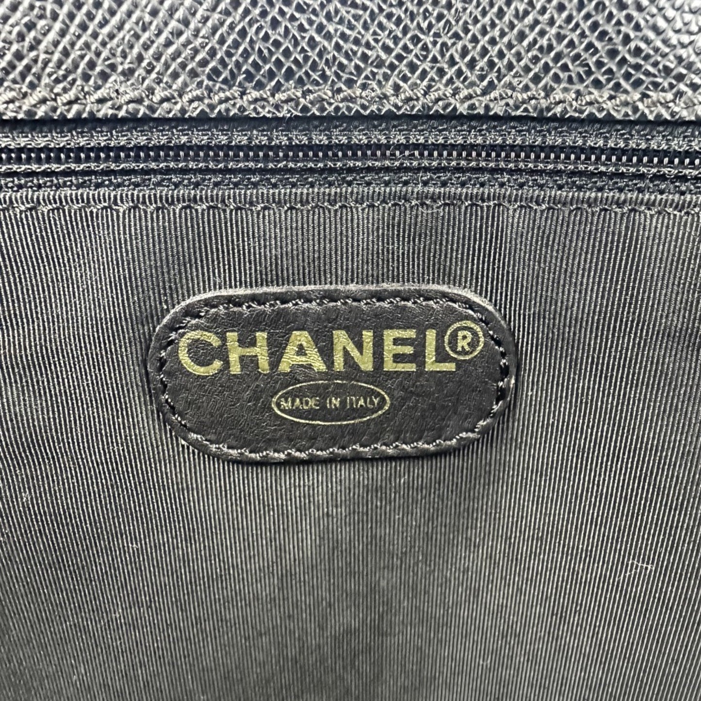 Chanel Leather Tote Bag With Logo Charm