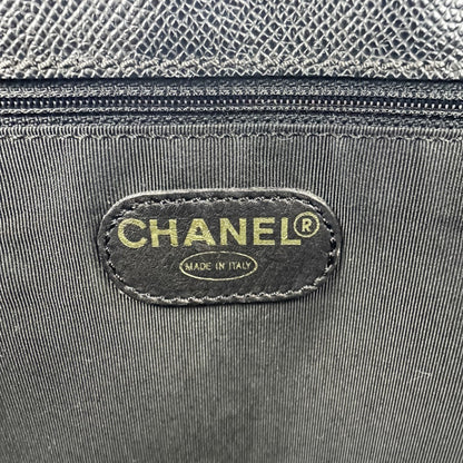Chanel Leather Tote Bag With Logo Charm